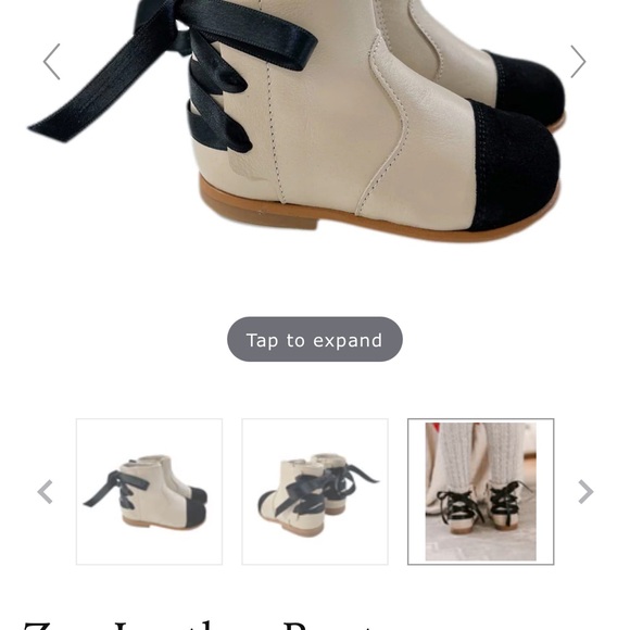 Petite mason kids cream and black boots size 5 - Picture 9 of 10